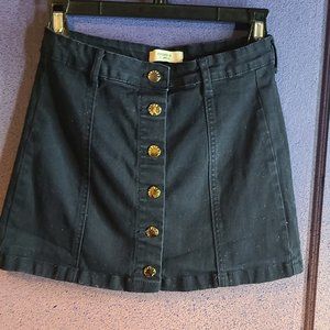 Button Down Dark Blue Jean Skirt